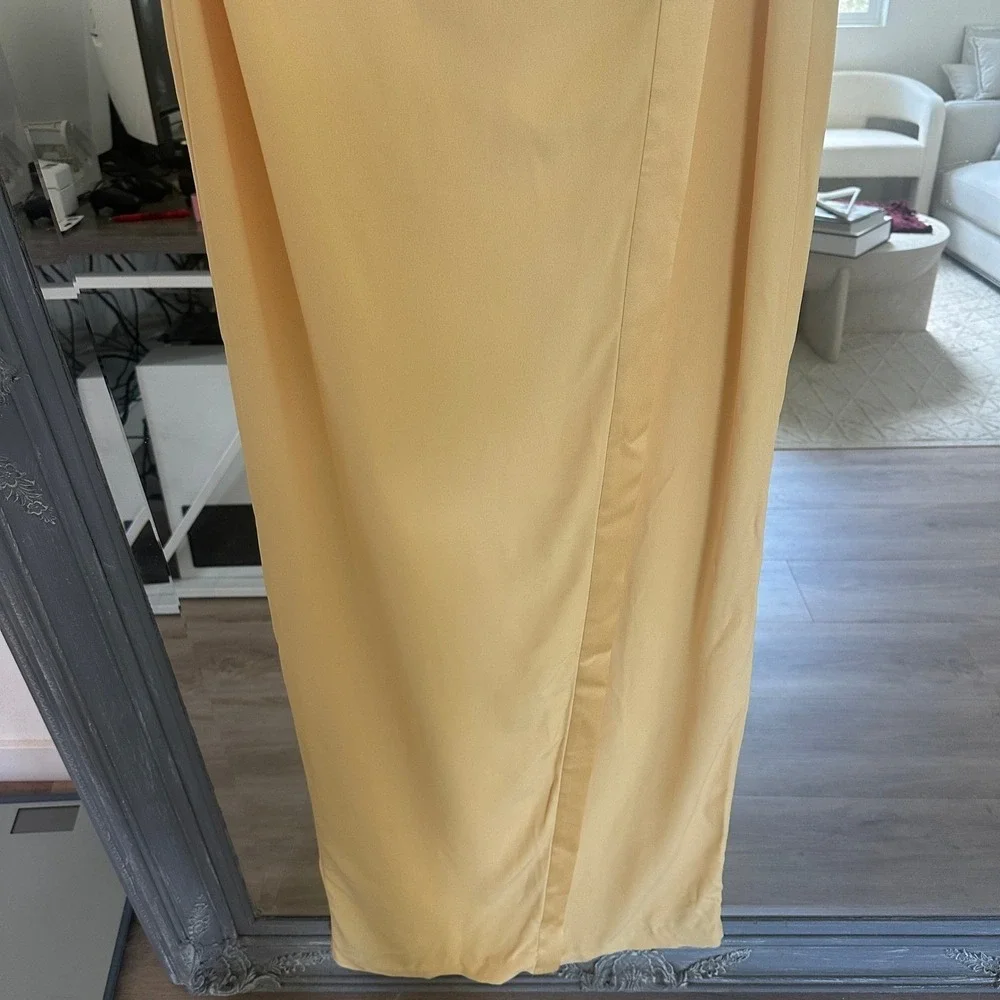 NEW NWT MANGO Satin Crossed Dress Bow Neckline Maxi Gown Party Cocktail M US 6 - Picture 9 of 14